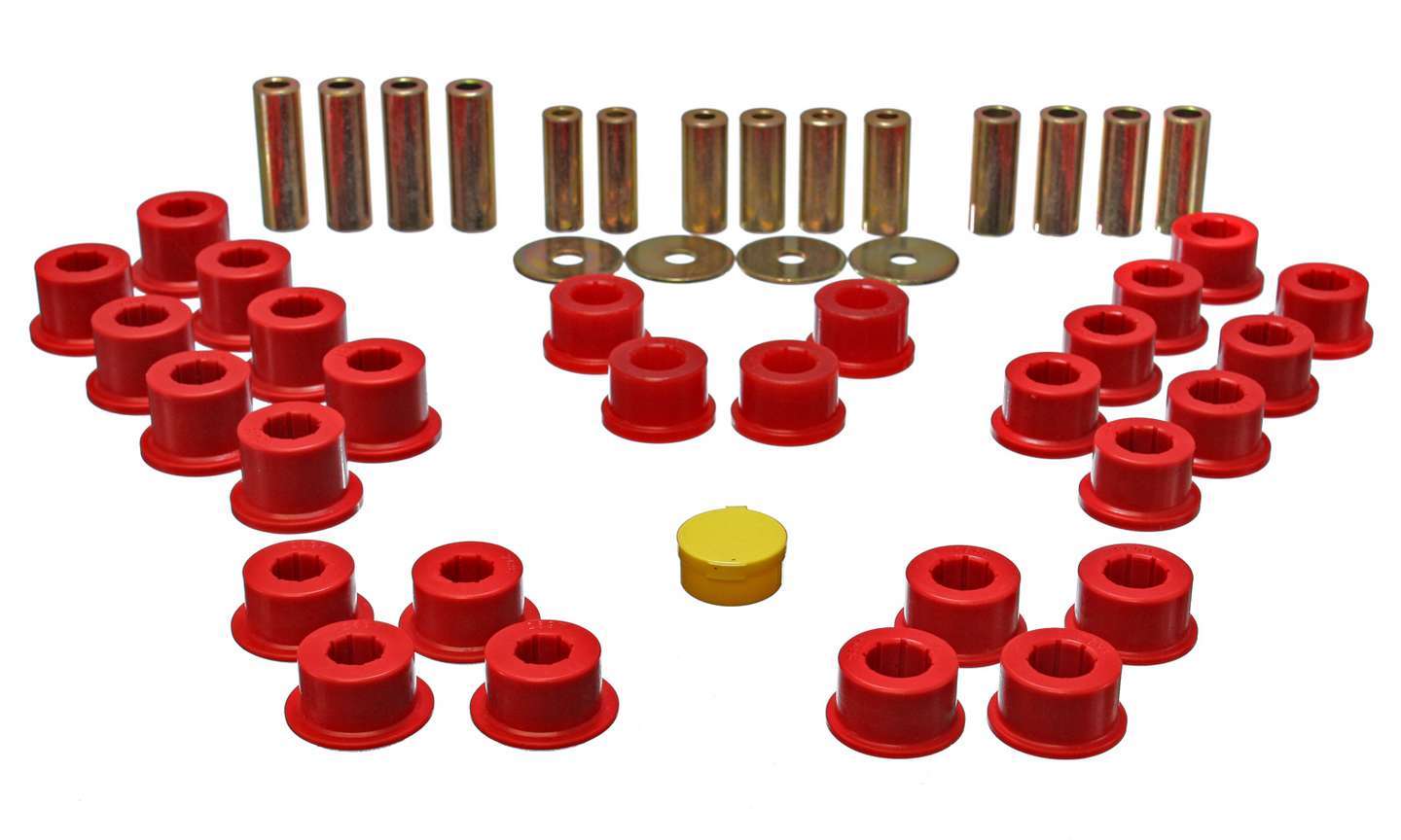 Control Arm Bushing Set; Red; Rear; Performance Polyurethane;