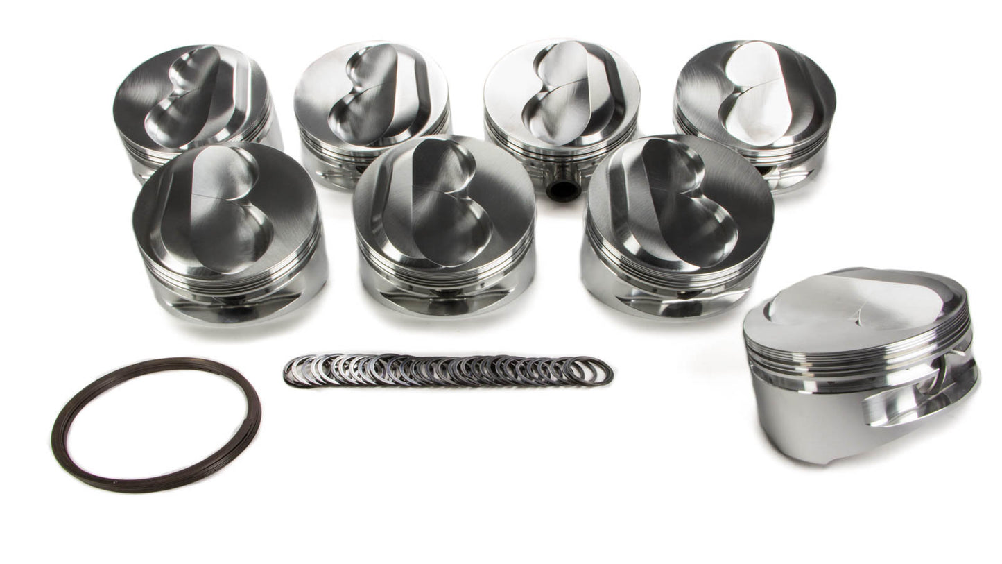 Piston Set, 2618, Dome, 4.185 Bore, 1.062 CD, 0.927 Pin, Set of 8.