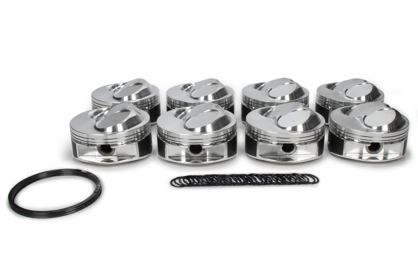 Piston Set, 2618, Dome, 4.610 Bore, 1.060 CD, 0.990 Pin, Set of 8.