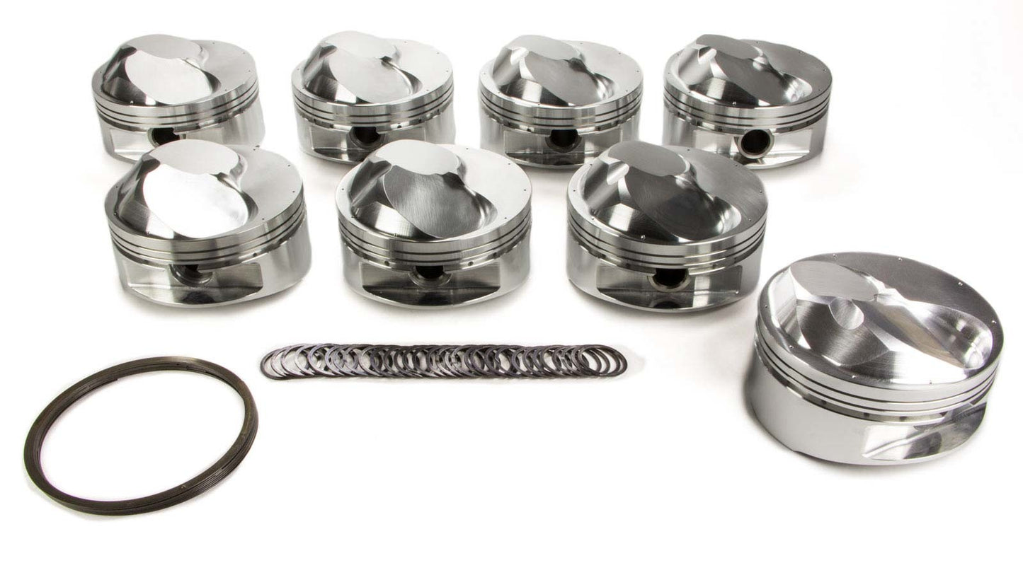 Piston Set, 2618, Dome, 4.600 Bore, 1.120 CD, 0.990 Pin, Set of 8.