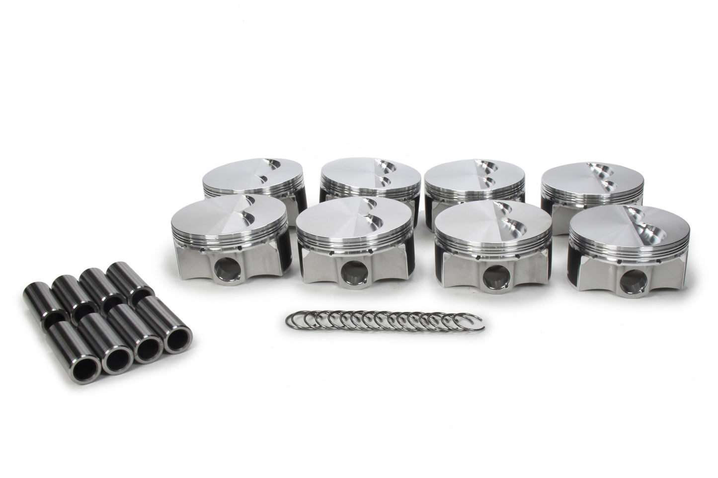 Piston Set, 2618, Flat Top, 4.030 Bore, 1.250 CD, 0.927 Pin, Set of 8.