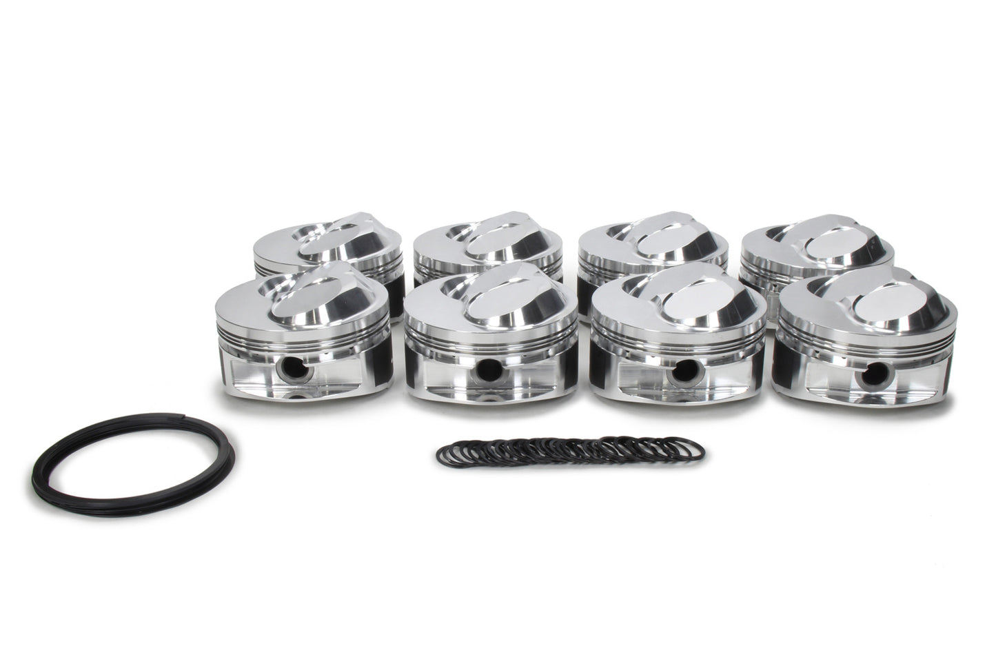 Piston Set, 2618, Dome, 4.560 Bore, 1.270 CD, 0.990 Pin, Set of 8.