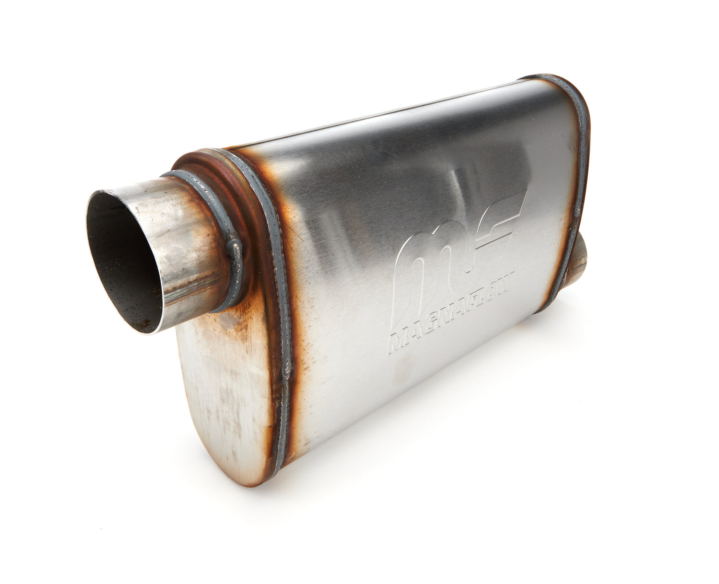 Straight-Through Performance Muffler; 3in. Offset/Offset; 4x14x9 Body