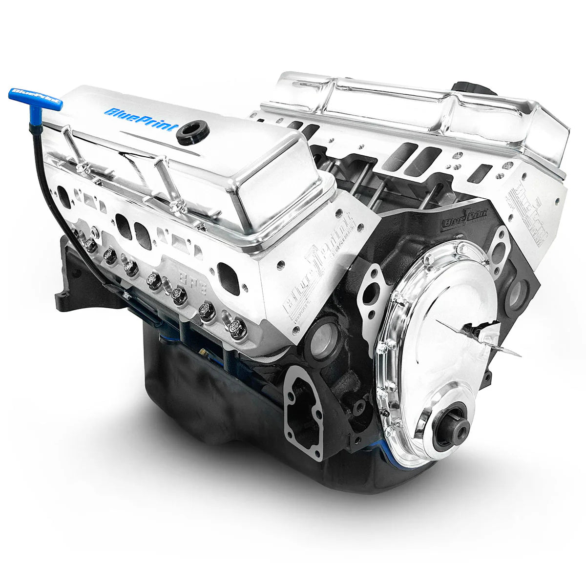 BluePrint Engines GM 350 c.i. long block with aluminum heads and hydraulic roller cam.