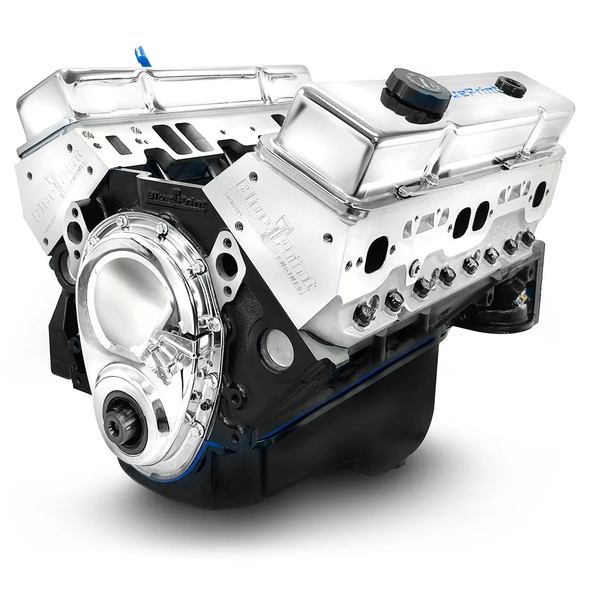 BluePrint 350 c.i. long block crate engine with 390 HP for Chevy builds.