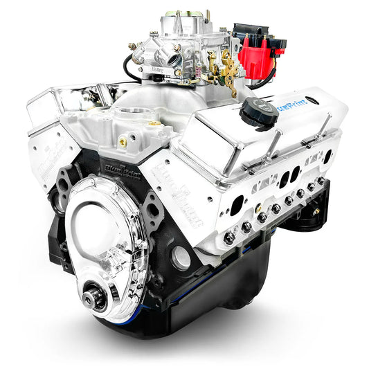 BluePrint GM Small Block 436 HP crate engine with aluminum heads and Holley carburetor