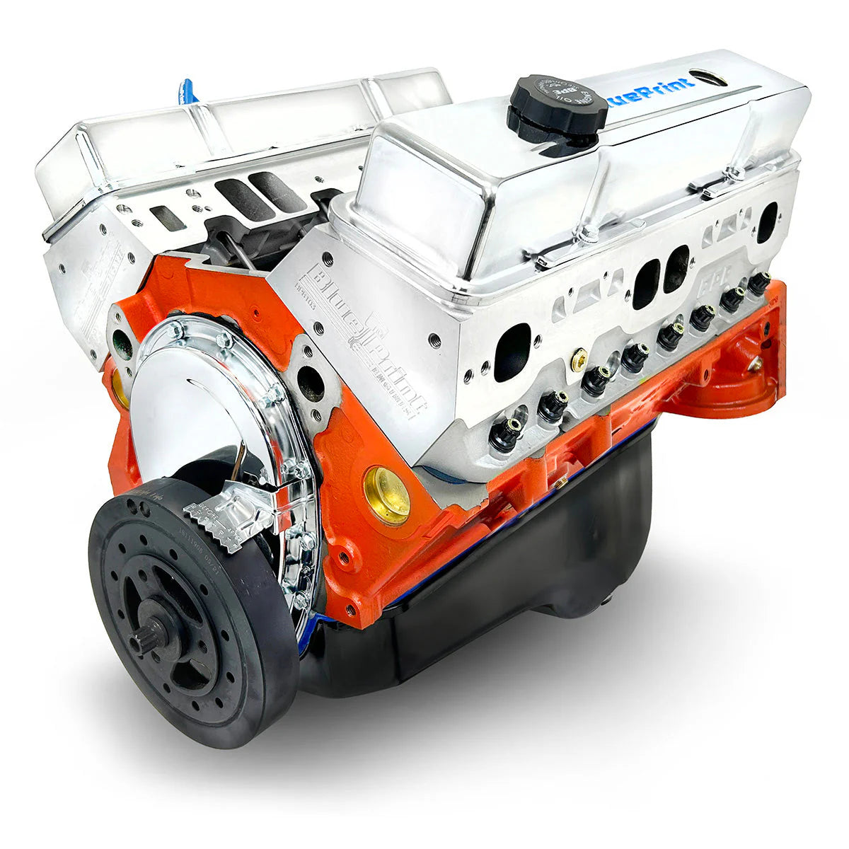 BluePrint GM 383 power adder long block crate engine with 415 HP.