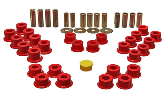Control Arm Bushing Set; Red; Rear; Performance Polyurethane;