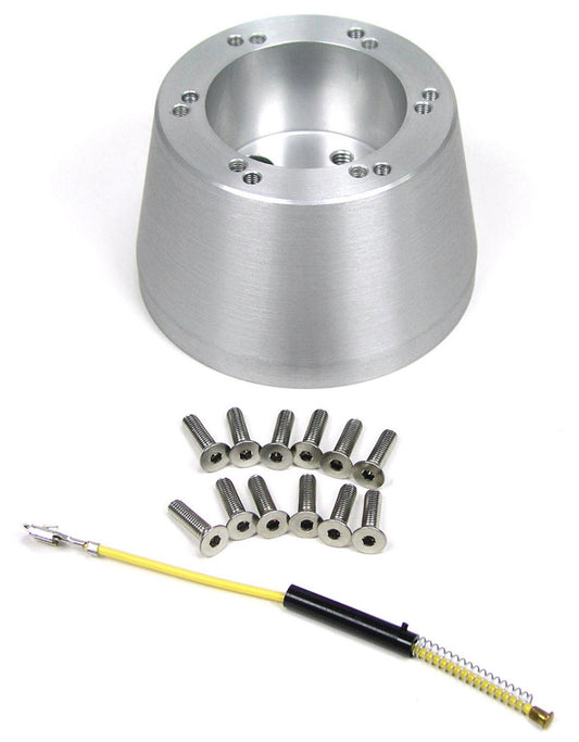Steering Wheel Adaptor; 6 Bolt Momo/Sparko; Brushed Anodized Aluminum