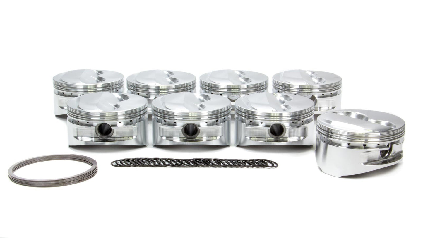 Piston Set, 2618, Dome, 4.155 Bore, 1.062 CD, 0.927 Pin, Set of 8.