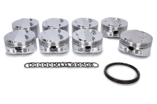 Piston Set, 2618, Dome, 4.155 Bore, 1.062 CD, 0.927 Pin, Set of 8.