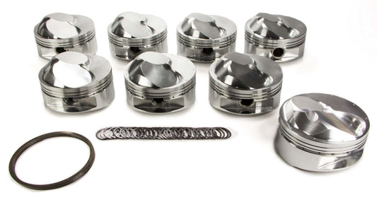 Piston Set, 2618, Dome, 4.600 Bore, 1.120 CD, 0.990 Pin, Set of 8.