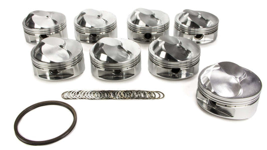 Piston Set, 2618, Dome, 4.610 Bore, 1.120 CD, 0.990 Pin, Set of 8.