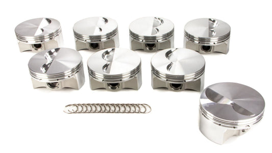 Piston Set, 2618, Flat Top, 4.045 Bore, 1.250 CD, 0.927 Pin, Set of 8.