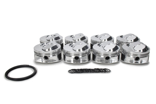 Piston Set, 2618, Dome, 4.560 Bore, 1.270 CD, 0.990 Pin, Set of 8.