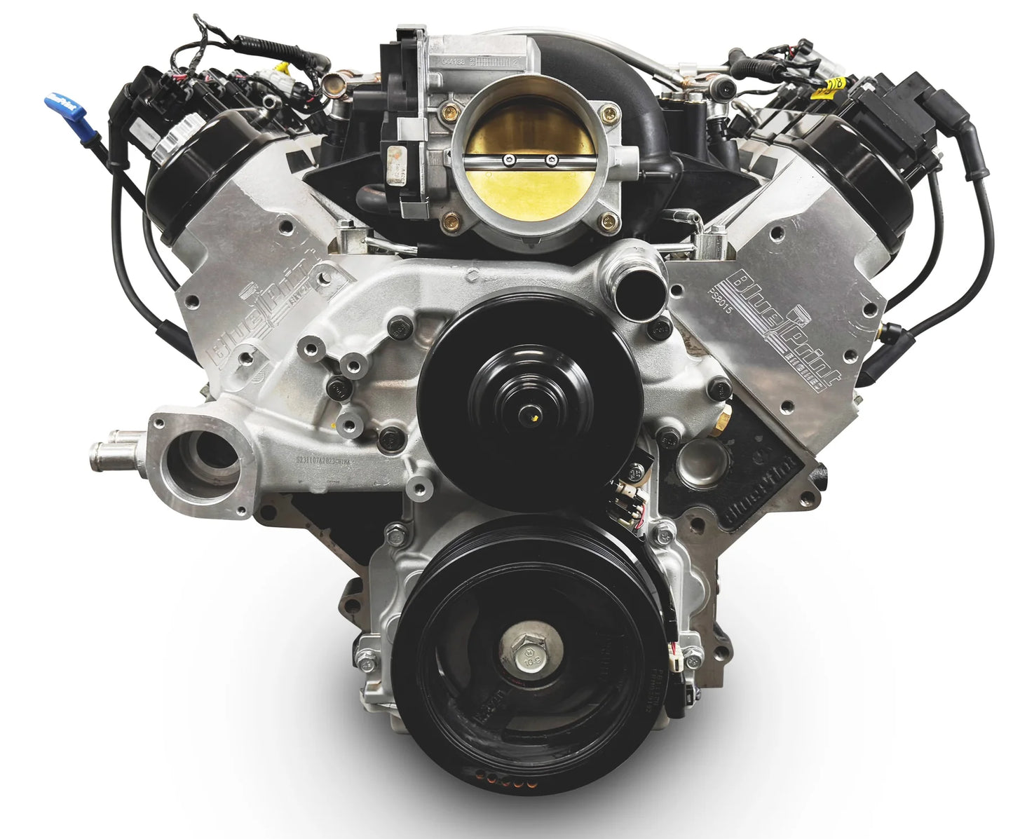 530 HP LS engine with GM plastic intake manifold, DBW throttle body, and coil packs.