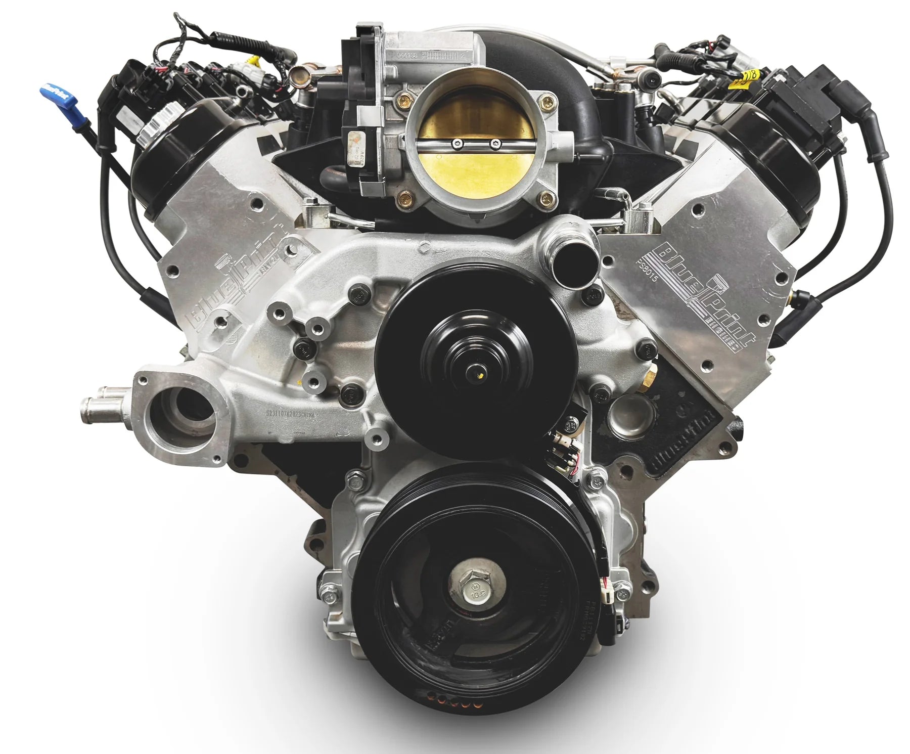 530 HP LS engine with GM plastic intake manifold, DBW throttle body, and coil packs.