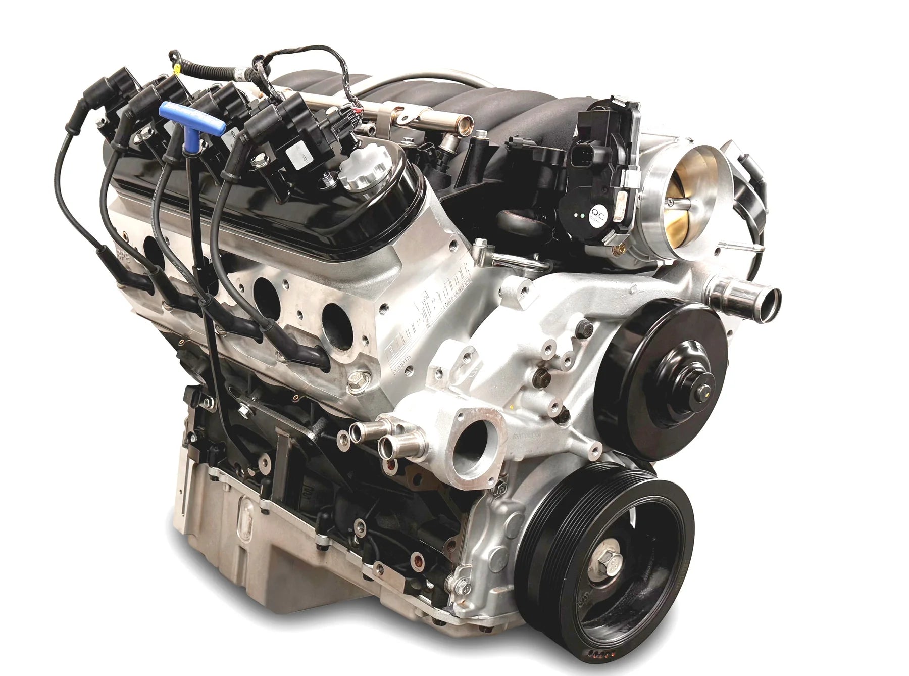 Base dressed BluePrint LS 376 engine for Camaro, C10, Corvette, and Chevelle builds.