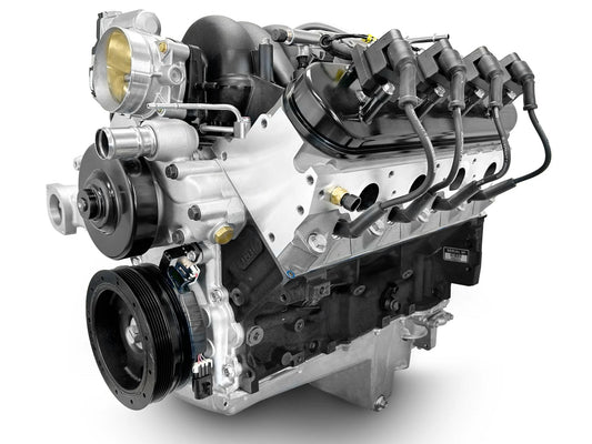 BluePrint LS 427 crate engine with 605 HP and fuel injection for Chevy builds.