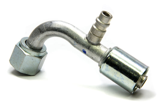 Sturdy #10 90 Degree Barb O-Ring Fitting with Charge Port for Efficient AC Refrigerant Flow