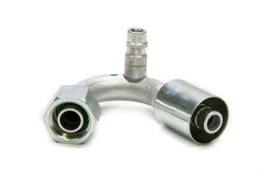 "Aluminum and Steel AC Refrigerant 135 Degree Hose Crimp to 10 AN Female O-Ring Fitting in Natural/Zinc Oxide"